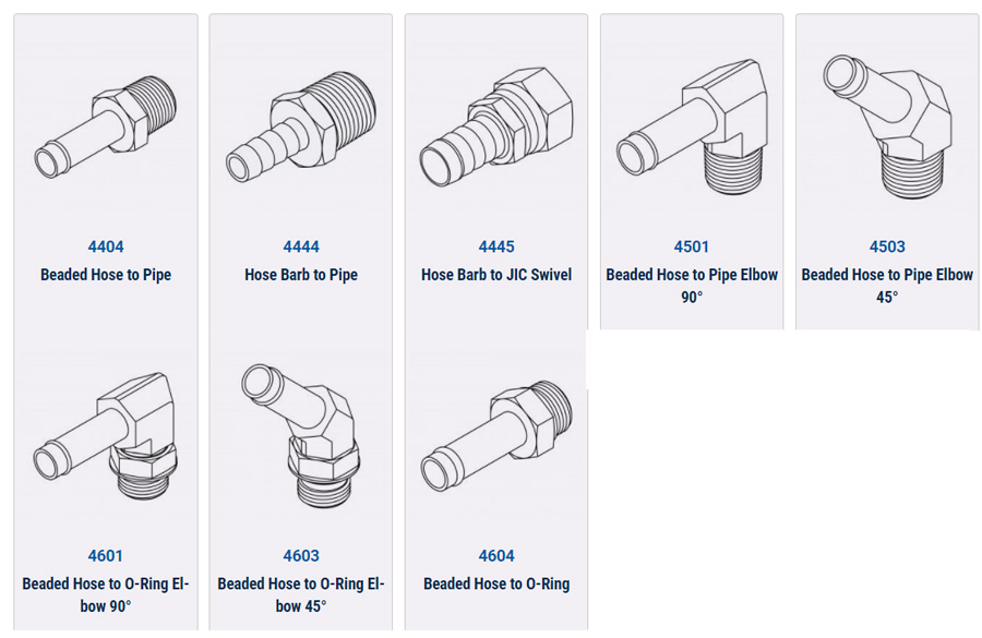 Selection list of Steel Beaded Hose Barb 