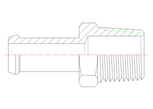 Beaded Hose Barb to Male Pipe 68HB