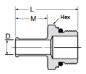 Beaded Hose Barb to SAE Straight 685HB