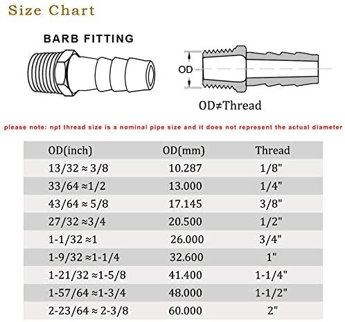 Hose Barb Fittings For Tubing and Brass Barbed Adapter/ Tee/ Nipple