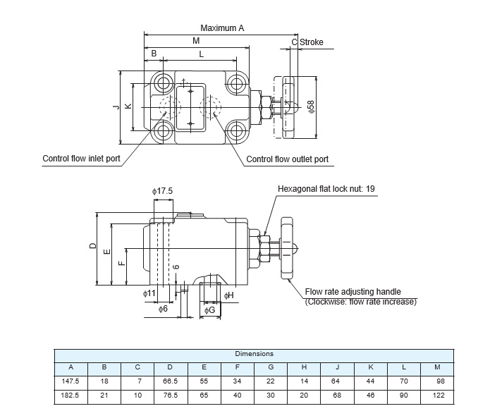 Intake Throttle Valve External Dimension Diagram 