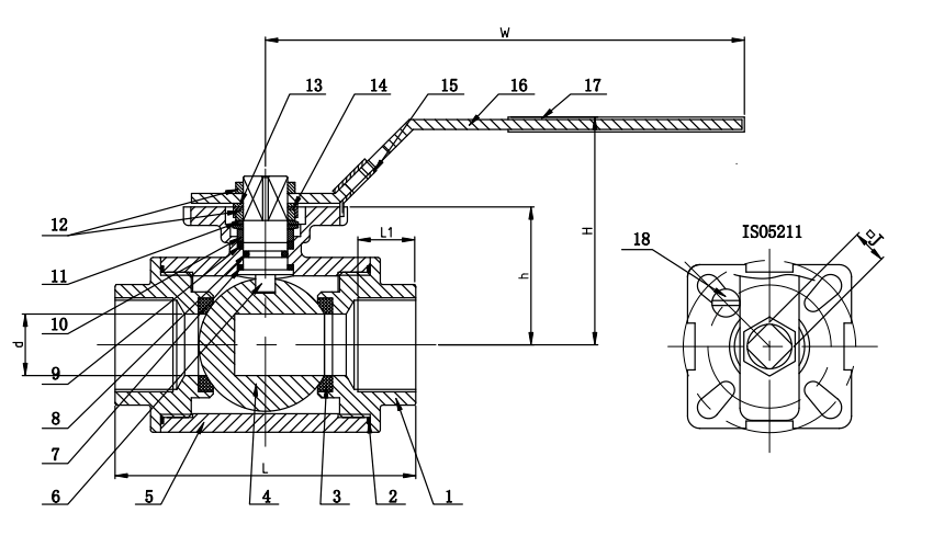 3 Way Ball Valve Construction